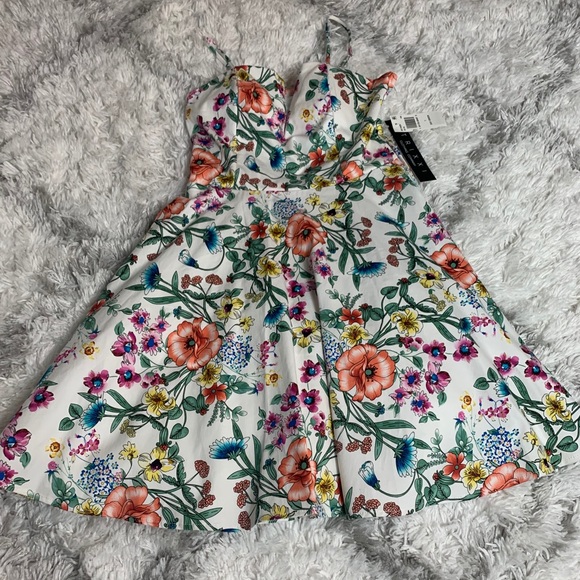 Trixxi Juniors Floral Bow-Back Dress Size 7 - Picture 2 of 8